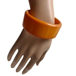 Vintage Chunky Pumpkin Bakelite Bangle Bracelet